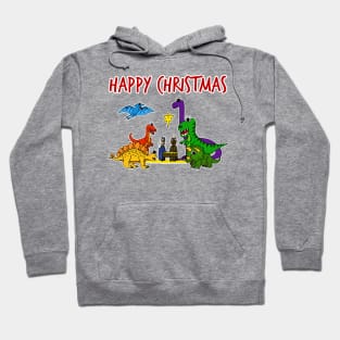 Christmas Dinosaur Nativity Jesus Funny Christian Humor Hoodie